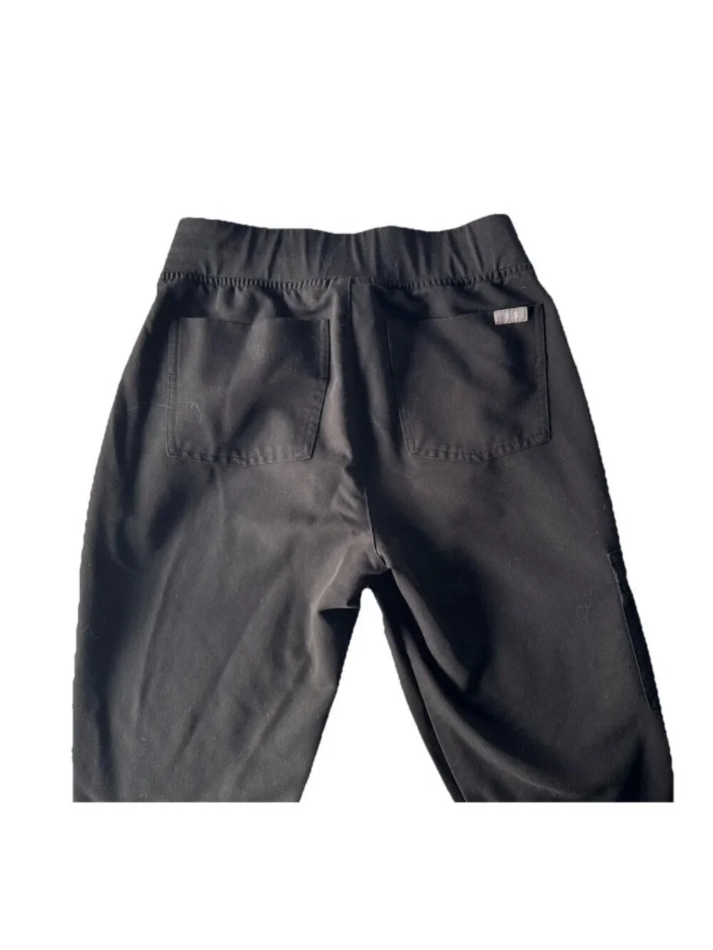 Figs Women's Sz XSP Zamora Black Tech Coll Scrub Pants Joggers Double Drawstring